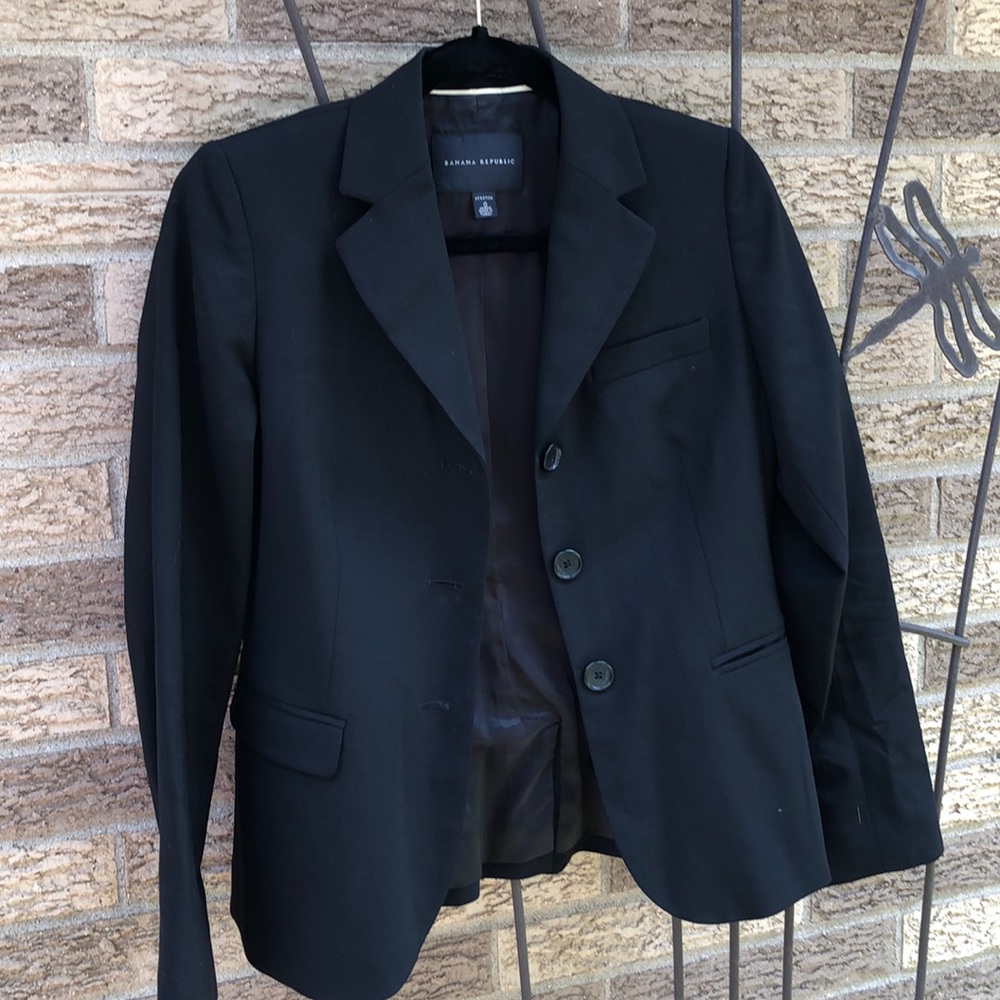 Banana Republic wool suit jacket/blazer, black, size 0